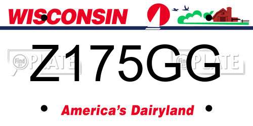 Z175GG Wisconsin License Plate