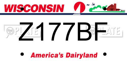 Z177BF Wisconsin License Plate
