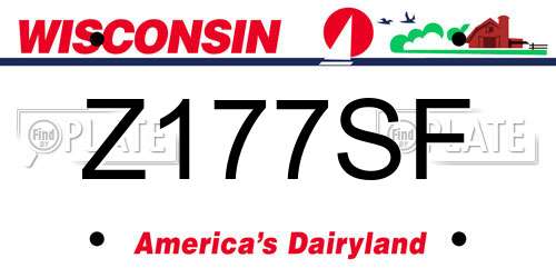 Z177SF Wisconsin License Plate