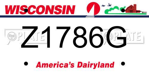 Z1786G Wisconsin License Plate