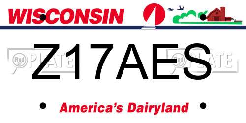 Z17AES Wisconsin License Plate