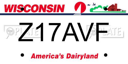 Z17AVF Wisconsin License Plate