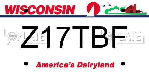 Z17TBF Wisconsin License Plate
