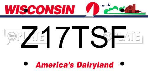 Z17TSF Wisconsin License Plate