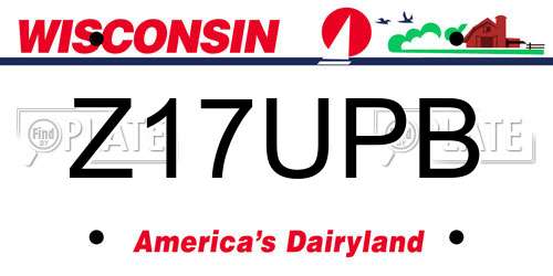 Z17UPB Wisconsin License Plate
