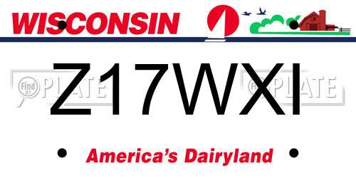 Z17WXI Wisconsin License Plate
