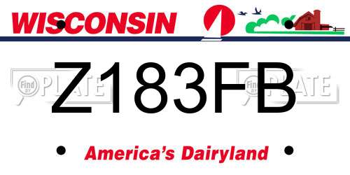 Z183FB Wisconsin License Plate