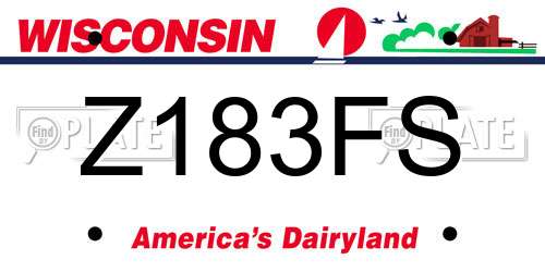 Z183FS Wisconsin License Plate