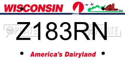 Z183RN Wisconsin License Plate