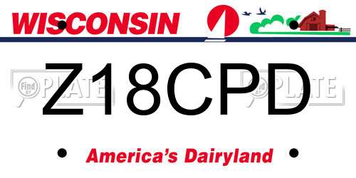 Z18CPD Wisconsin License Plate