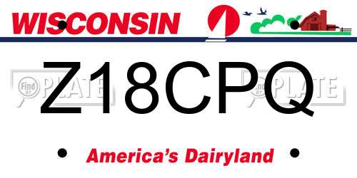 Z18CPQ Wisconsin License Plate