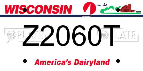 Z2060T Wisconsin License Plate