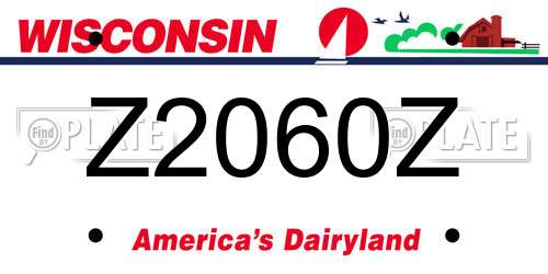 Z2060Z Wisconsin License Plate