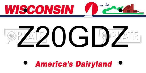 Z20GDZ Wisconsin License Plate