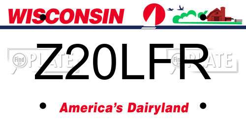 Z20LFR Wisconsin License Plate