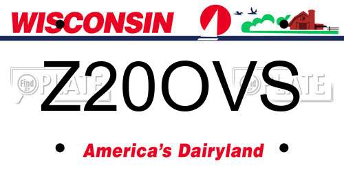 Z20OVS Wisconsin License Plate