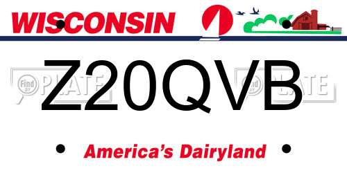 Z20QVB Wisconsin License Plate