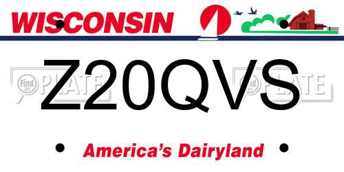 Z20QVS Wisconsin License Plate