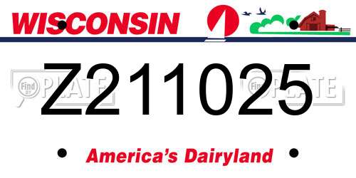 Z211025 Wisconsin License Plate