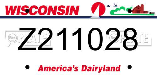 Z211028 Wisconsin License Plate