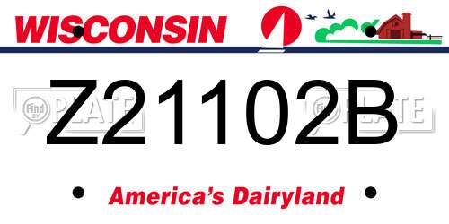 Z21102B Wisconsin License Plate