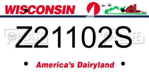Z21102S Wisconsin License Plate