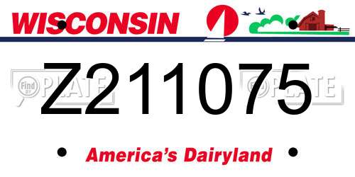 Z211075 Wisconsin License Plate