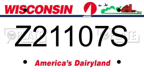 Z21107S Wisconsin License Plate