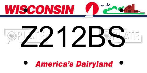 Z212BS Wisconsin License Plate