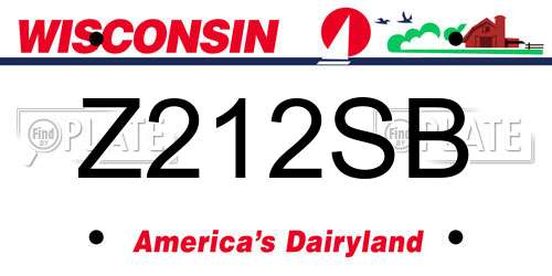 Z212SB Wisconsin License Plate