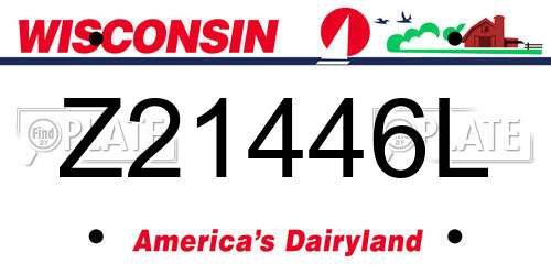 Z21446L Wisconsin License Plate