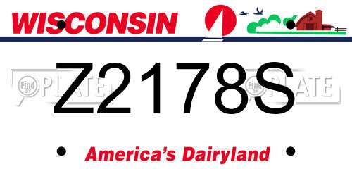 Z2178S Wisconsin License Plate