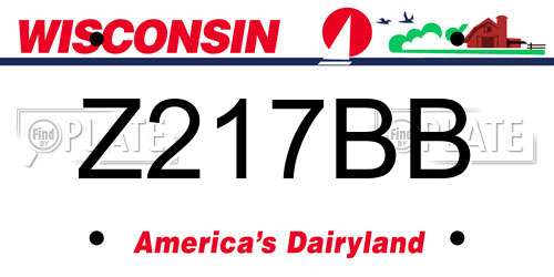 Z217BB Wisconsin License Plate