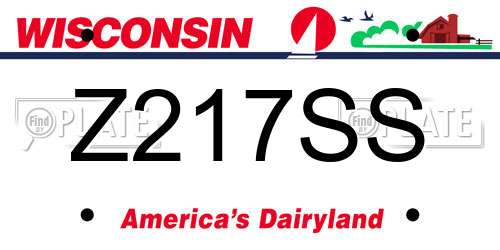 Z217SS Wisconsin License Plate