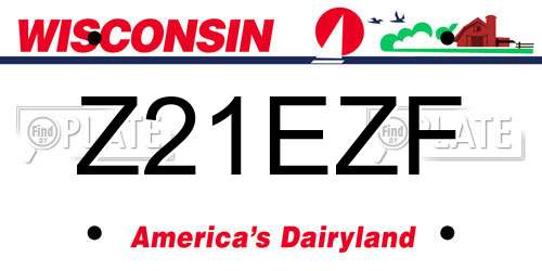 Z21EZF Wisconsin License Plate