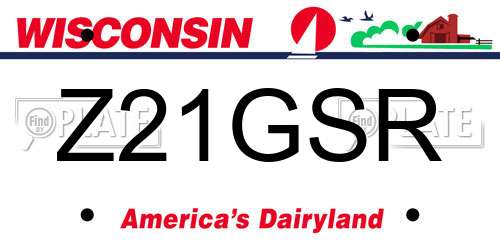Z21GSR Wisconsin License Plate