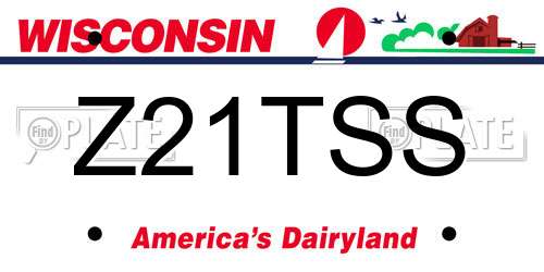 Z21TSS Wisconsin License Plate