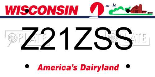 Z21ZSS Wisconsin License Plate
