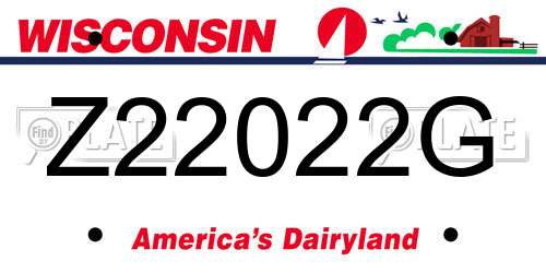 Z22022G Wisconsin License Plate