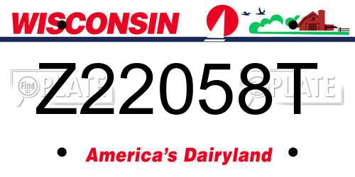 Z22058T Wisconsin License Plate
