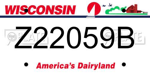 Z22059B Wisconsin License Plate