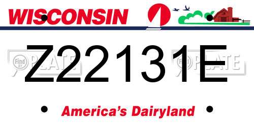 Z22131E Wisconsin License Plate