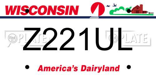 Z221UL Wisconsin License Plate