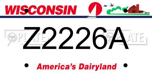 Z2226A Wisconsin License Plate