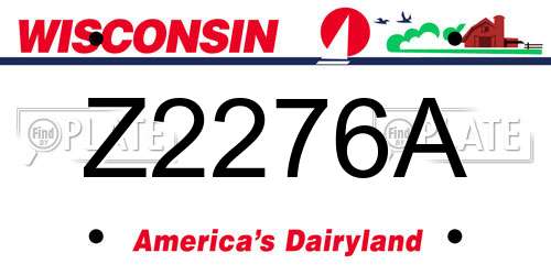 Z2276A Wisconsin License Plate