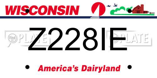 Z228IE Wisconsin License Plate