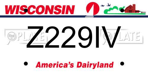 Z229IV Wisconsin License Plate