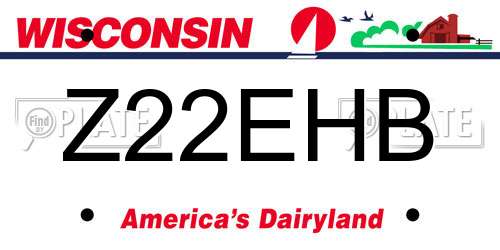 Z22EHB Wisconsin License Plate