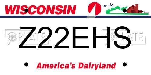 Z22EHS Wisconsin License Plate