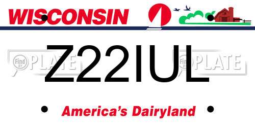 Z22IUL Wisconsin License Plate